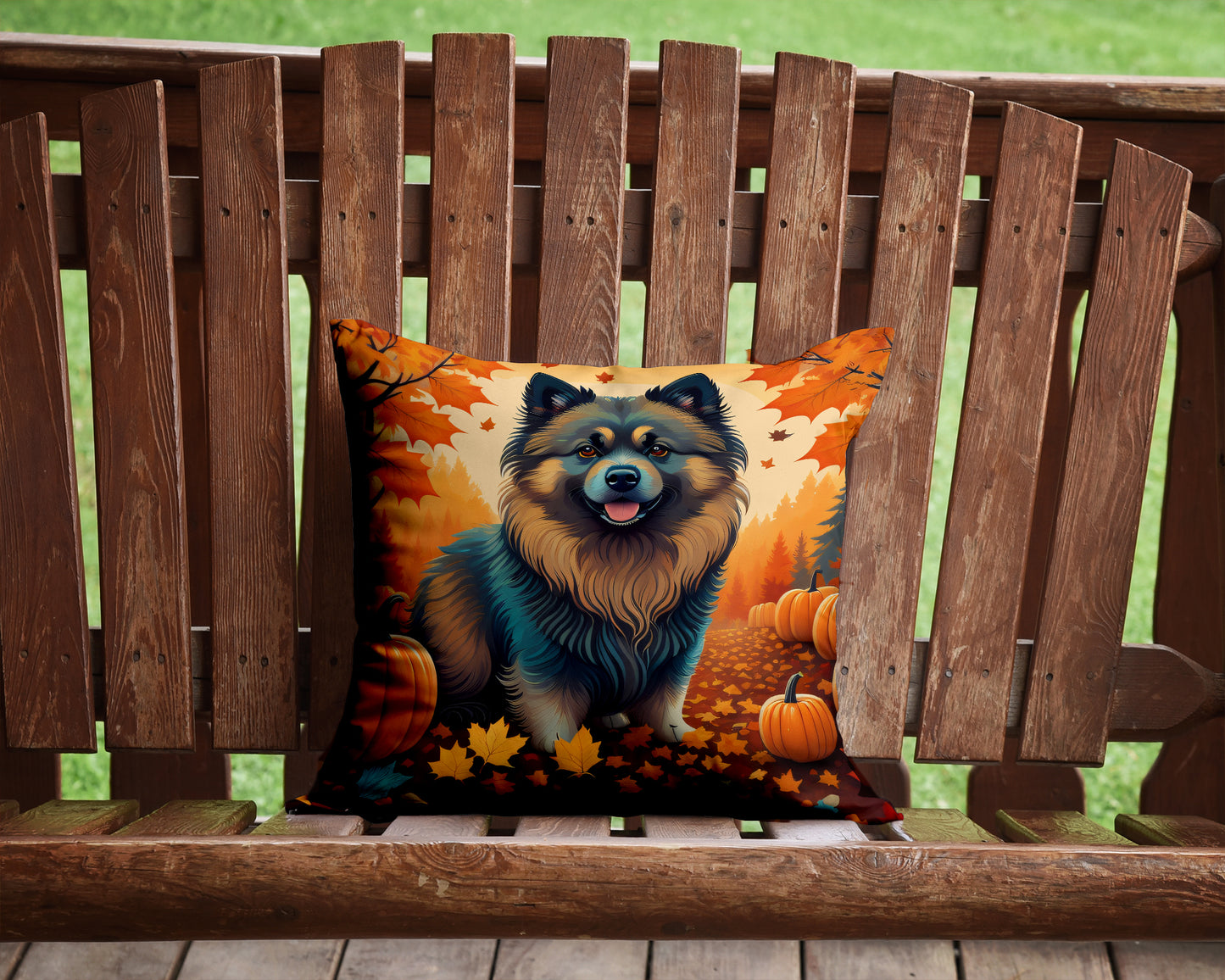 Keeshond Fall Throw Pillow