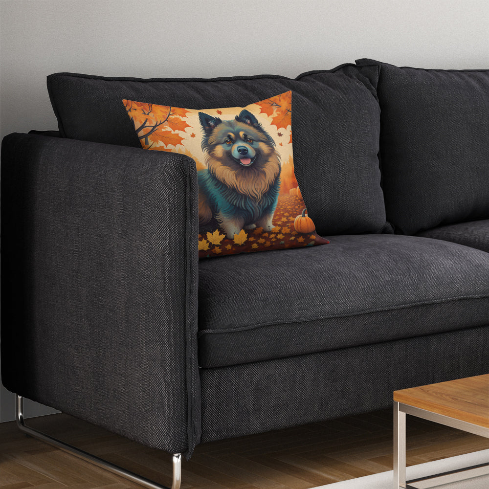 Keeshond Fall Throw Pillow