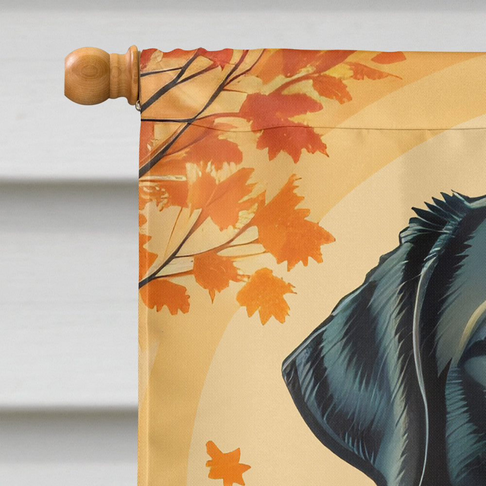 Black Labrador Retriever Fall House Flag