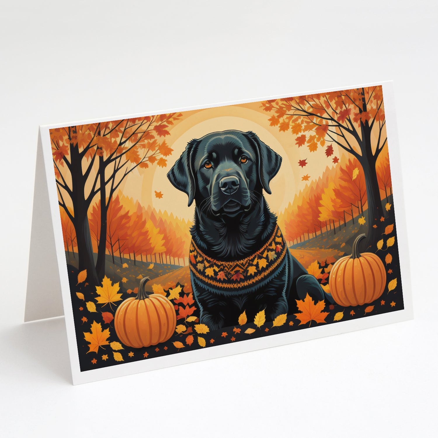 Buy this Black Labrador Retriever Fall Greeting Cards Pack of 8