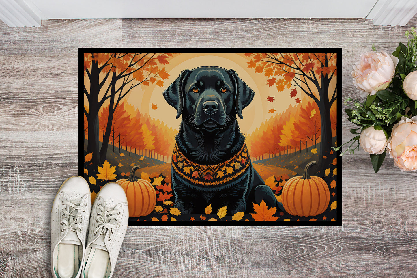 Black Labrador Retriever Fall Doormat