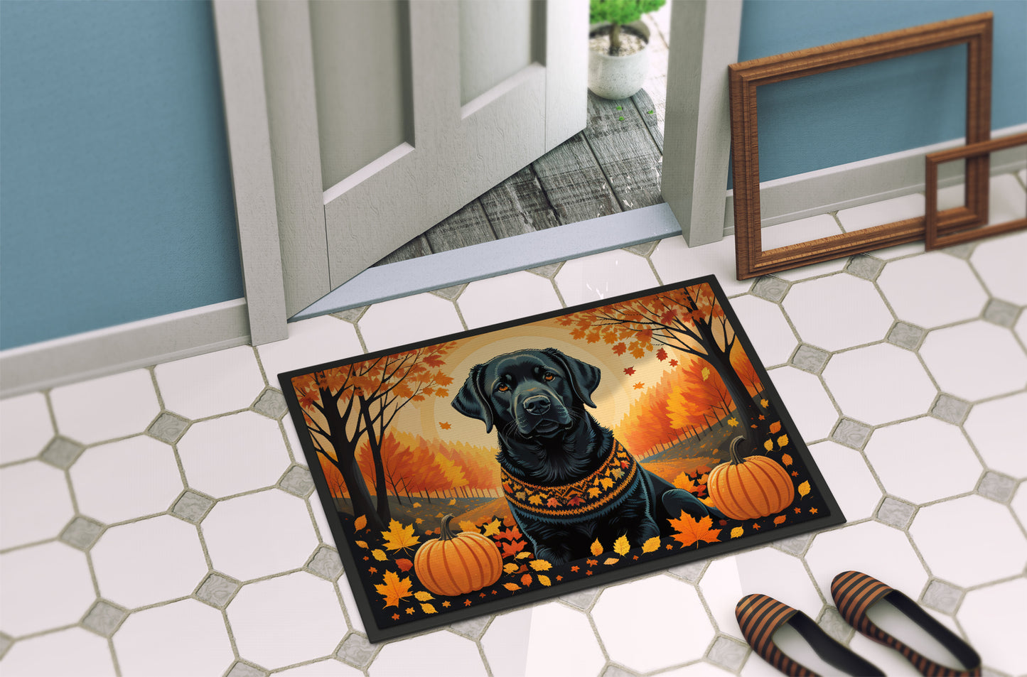 Black Labrador Retriever Fall Doormat