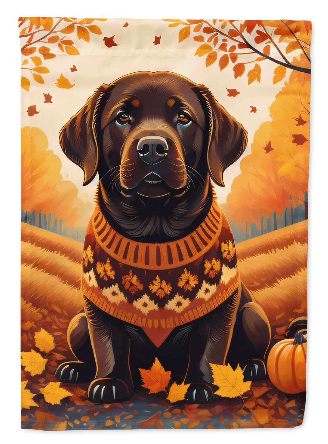 Buy this Chocolate Labrador Retriever Fall House Flag