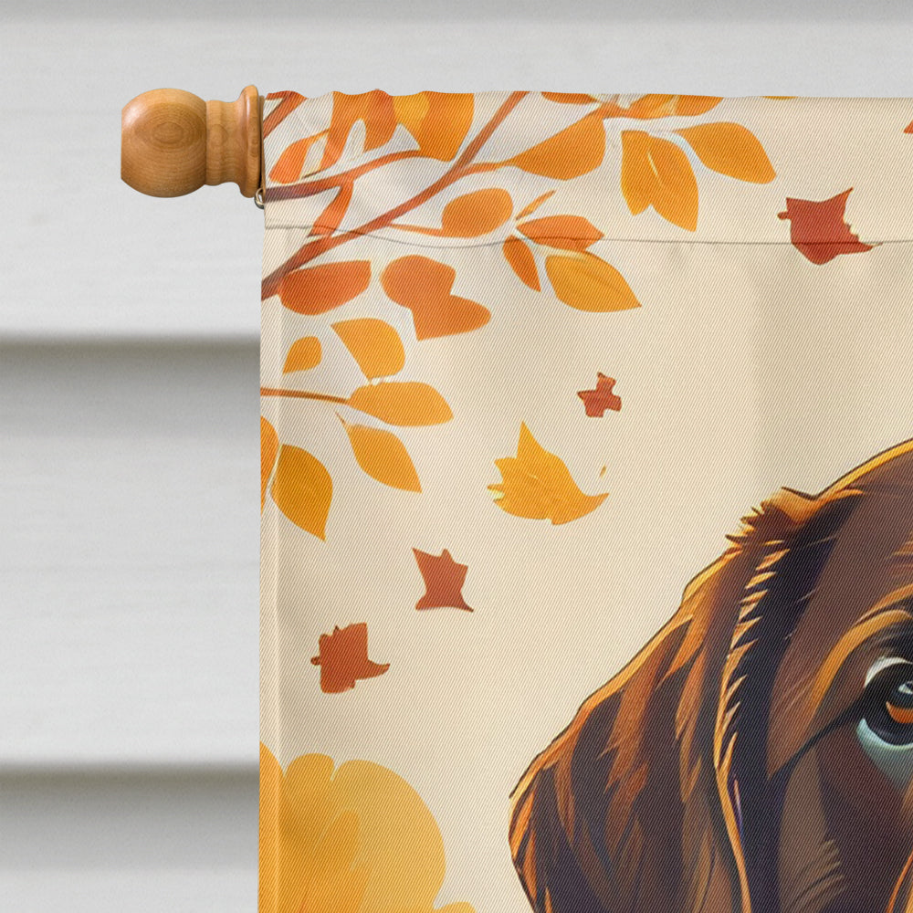 Chocolate Labrador Retriever Fall House Flag