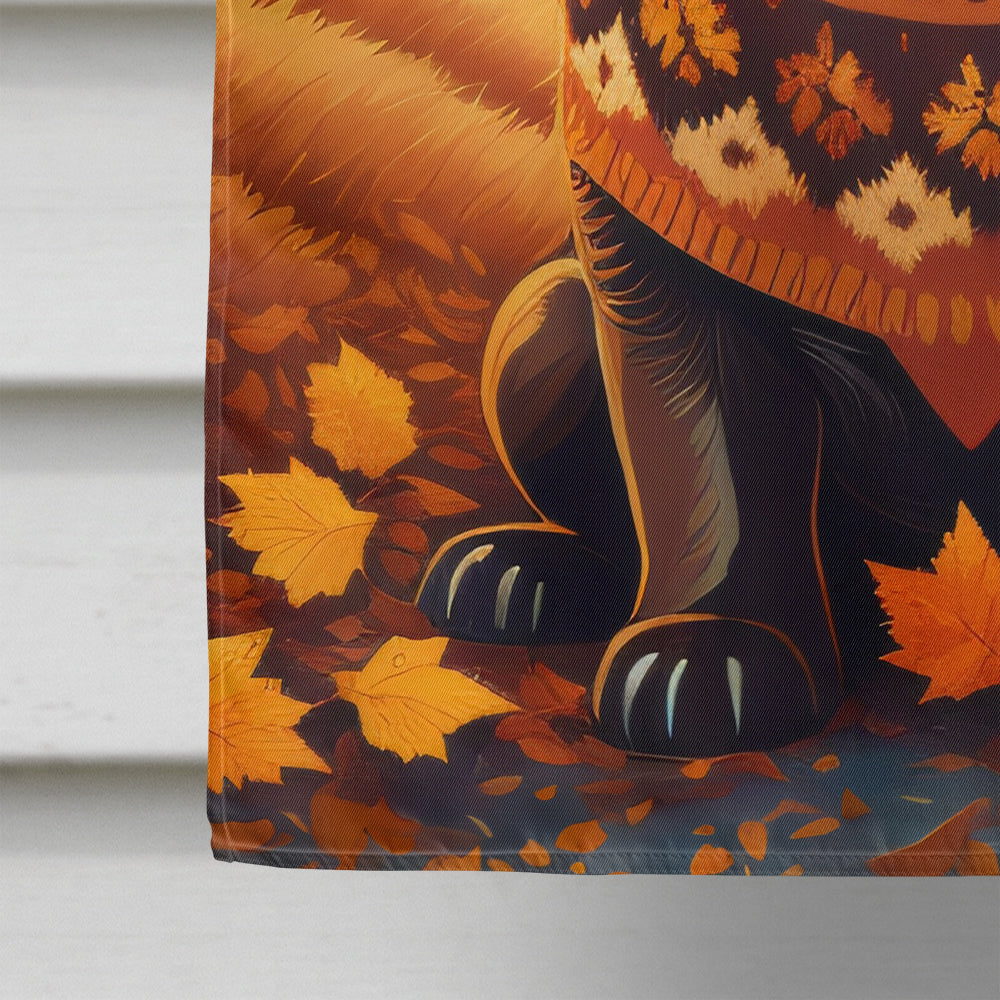 Chocolate Labrador Retriever Fall House Flag