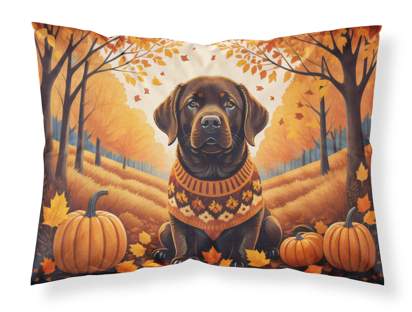 Buy this Chocolate Labrador Retriever Fall Standard Pillowcase