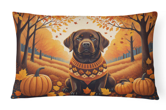 Buy this Chocolate Labrador Retriever Fall Throw Pillow