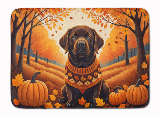 Buy this Chocolate Labrador Retriever Fall Memory Foam Kitchen Mat