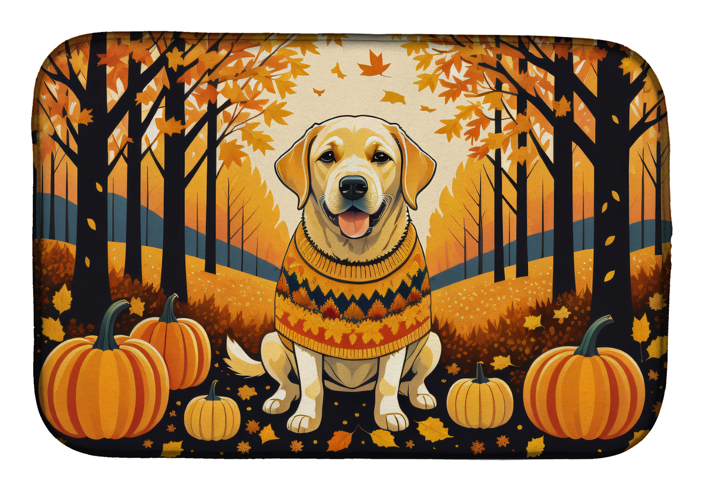 Buy this Yellow Labrador Retriever Fall Dish Drying Mat