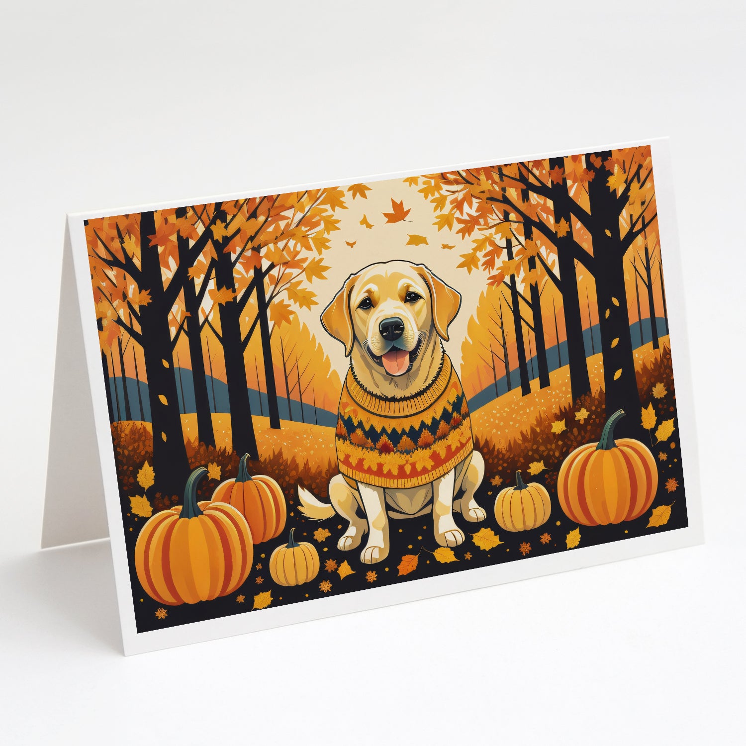 Buy this Yellow Labrador Retriever Fall Greeting Cards Pack of 8