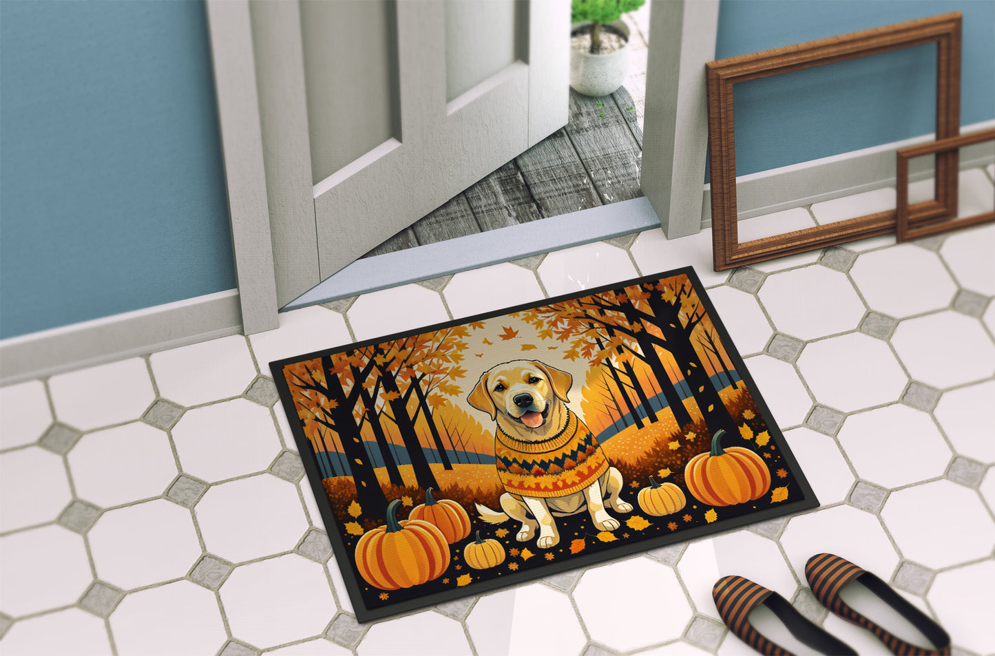 Yellow Labrador Retriever Fall Doormat