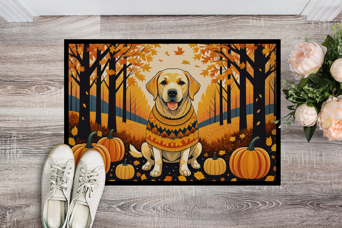 Yellow Labrador Retriever Fall Doormat