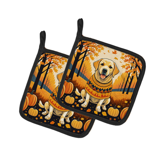 Buy this Yellow Labrador Retriever Fall Pair of Pot Holders