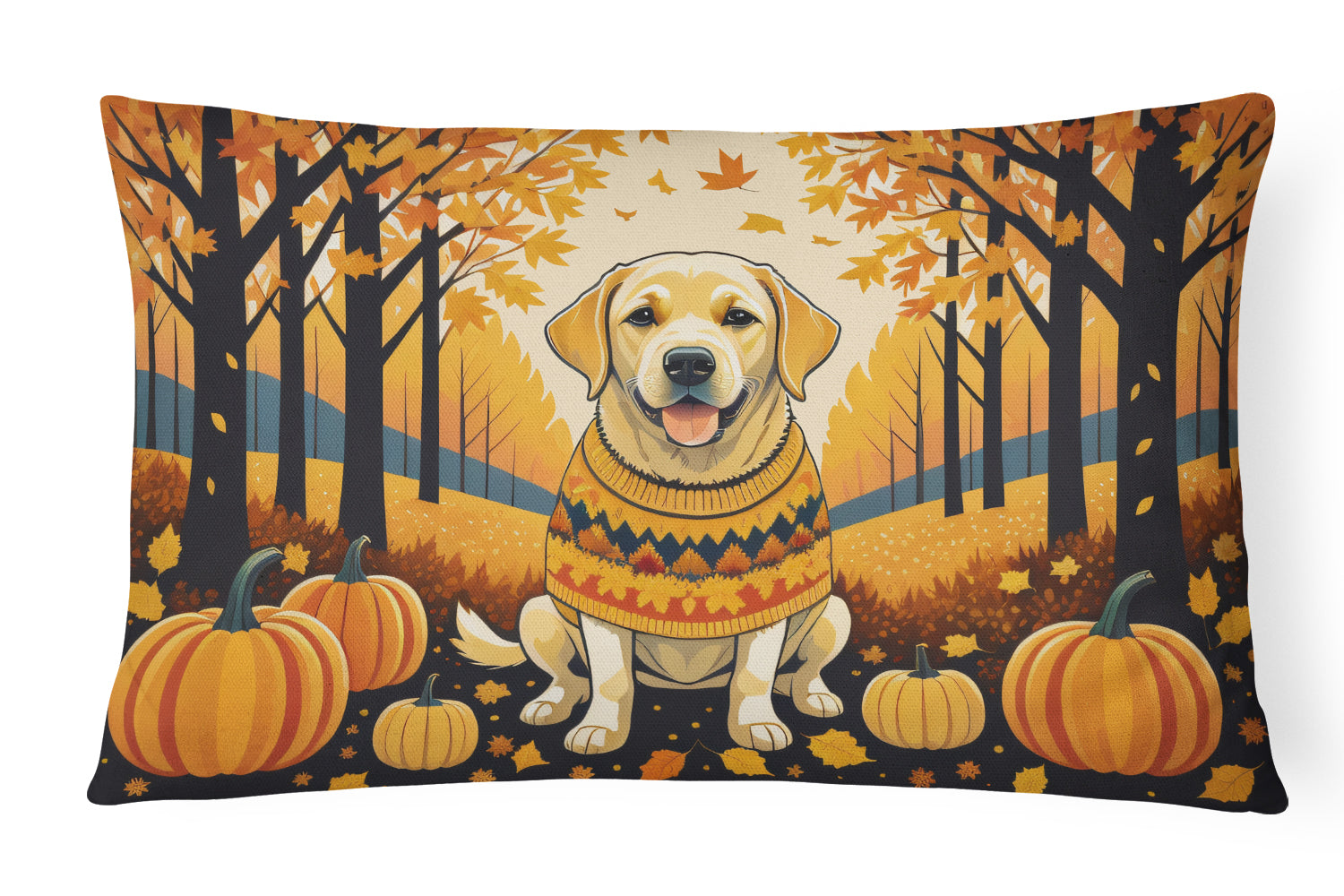 Buy this Yellow Labrador Retriever Fall Throw Pillow