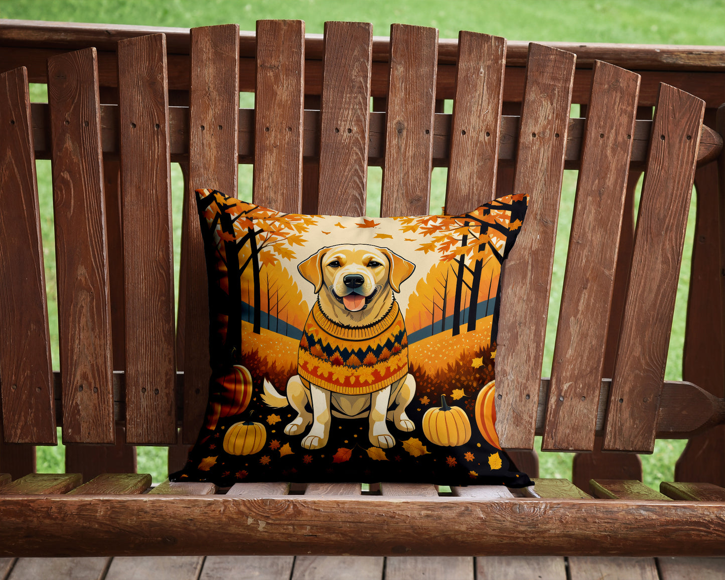 Yellow Labrador Retriever Fall Throw Pillow