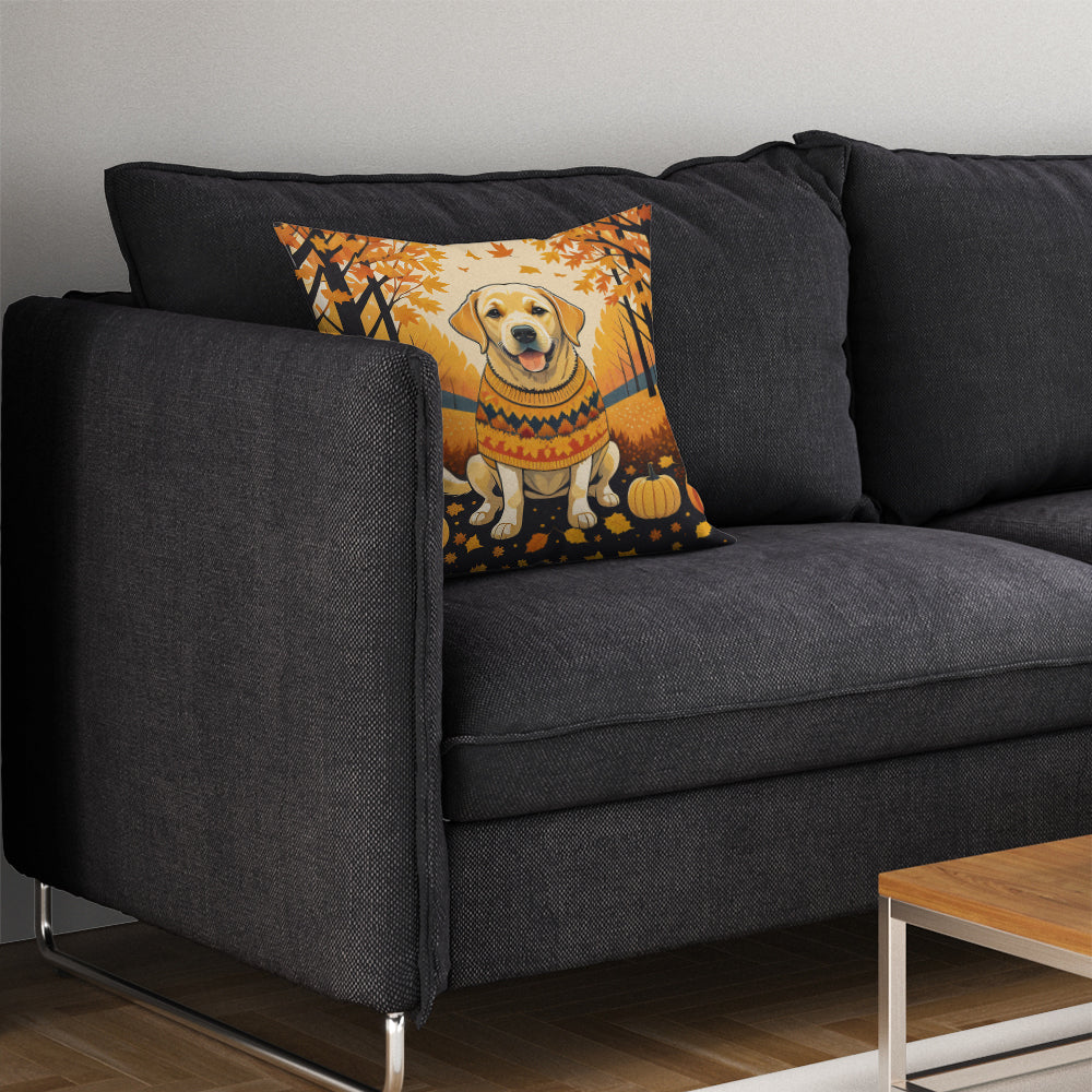 Yellow Labrador Retriever Fall Throw Pillow