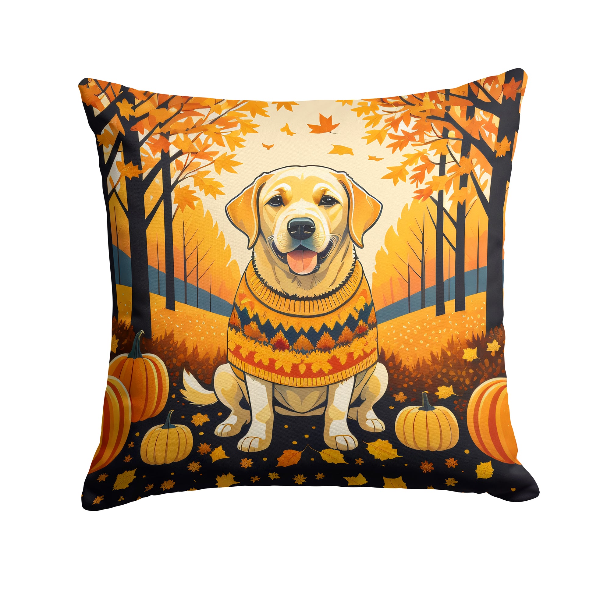 Buy this Yellow Labrador Retriever Fall Throw Pillow