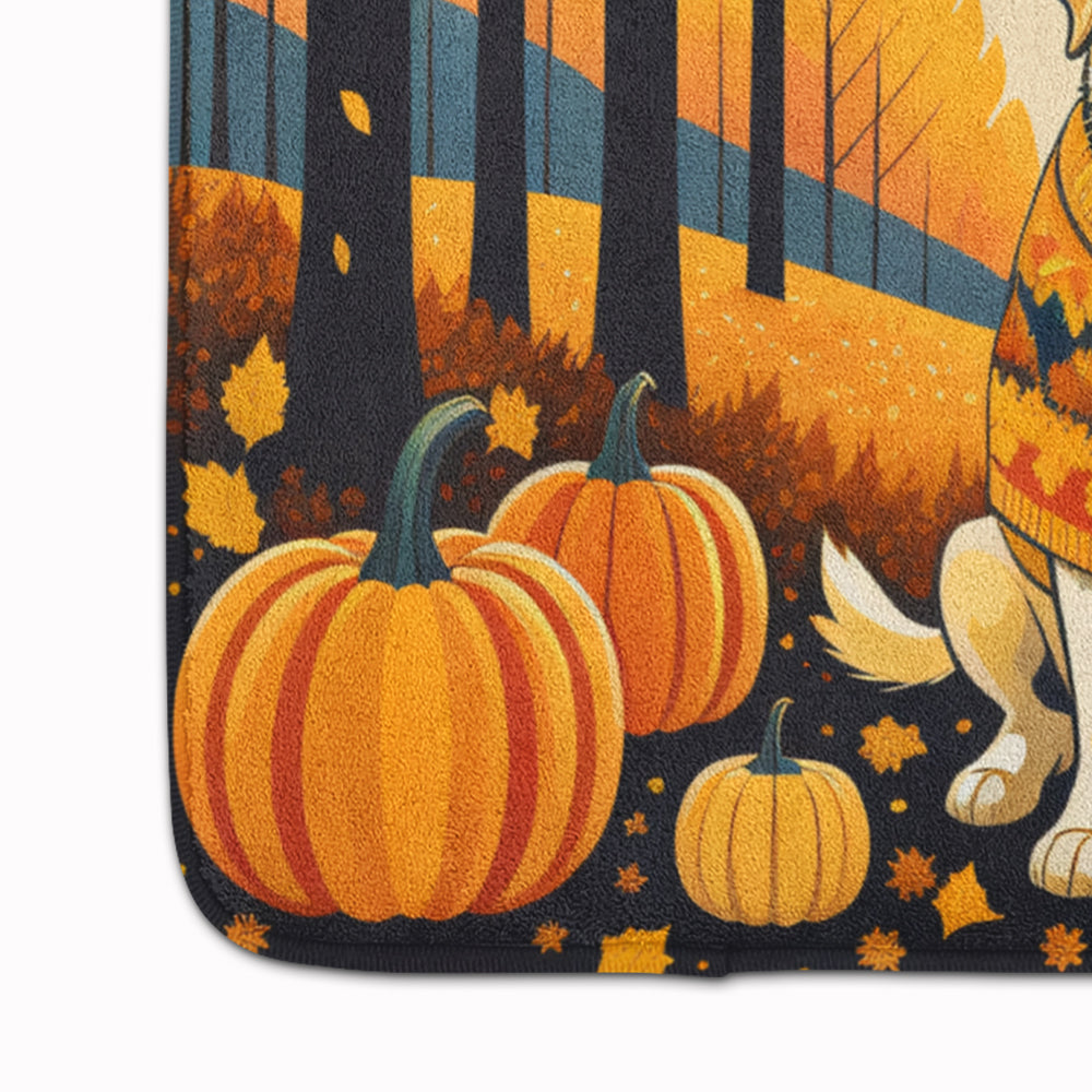 Yellow Labrador Retriever Fall Memory Foam Kitchen Mat