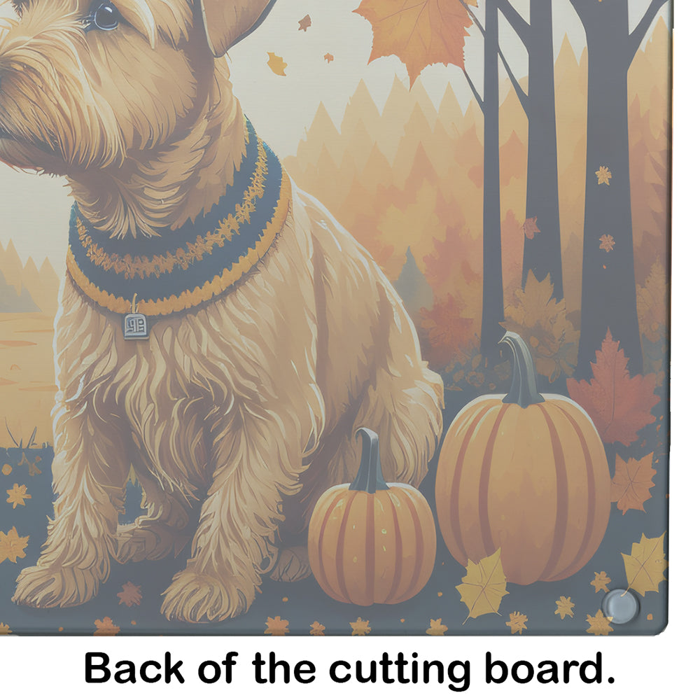 Lakeland Terrier Fall Glass Cutting Board