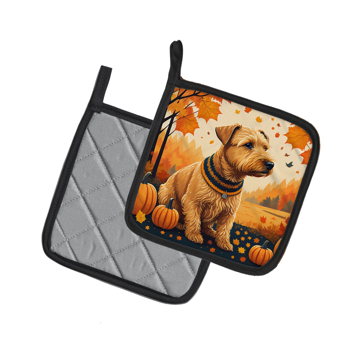 Lakeland Terrier Fall Pair of Pot Holders