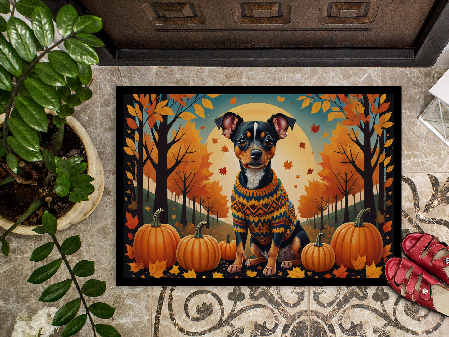 Miniature Pinscher Fall Doormat