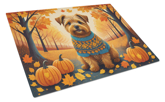 Buy this Norfolk Terrier Fall Glass Cutting Board