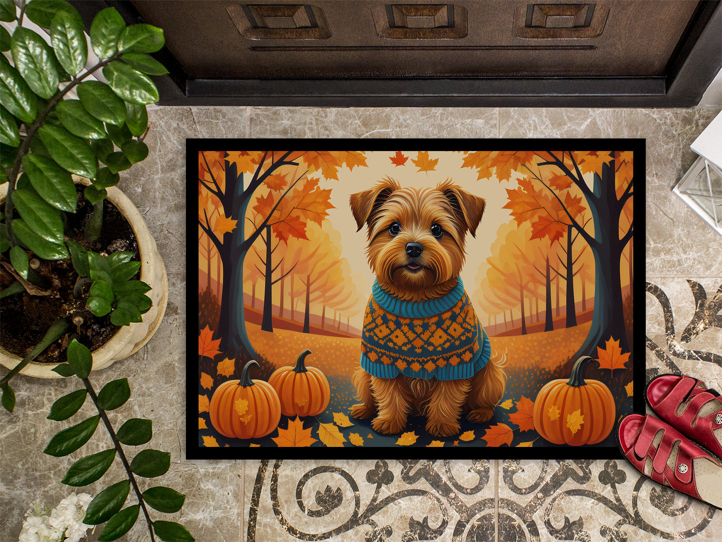 Norfolk Terrier Fall Doormat