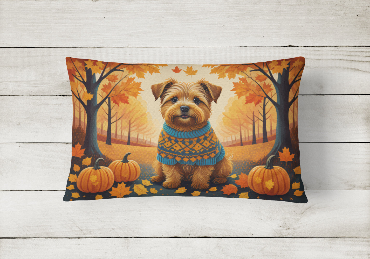 Norfolk Terrier Fall Throw Pillow