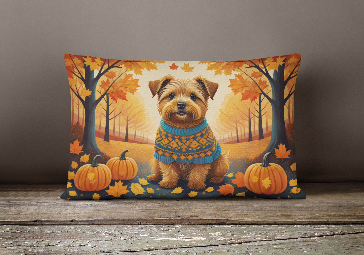 Norfolk Terrier Fall Throw Pillow