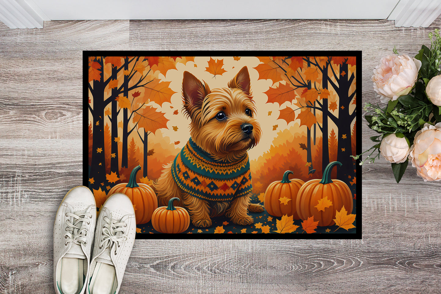 Norwich Terrier Fall Doormat