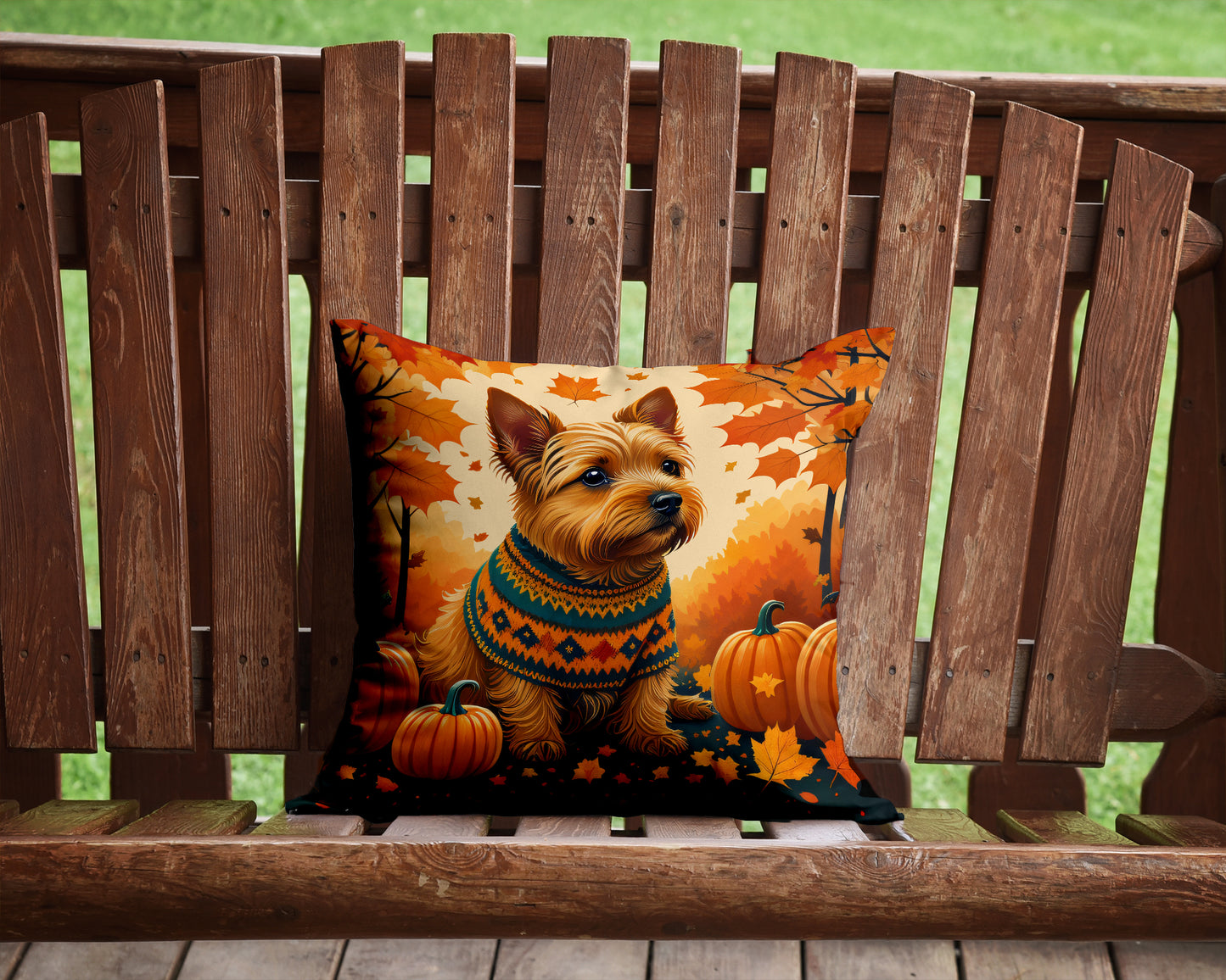 Norwich Terrier Fall Throw Pillow