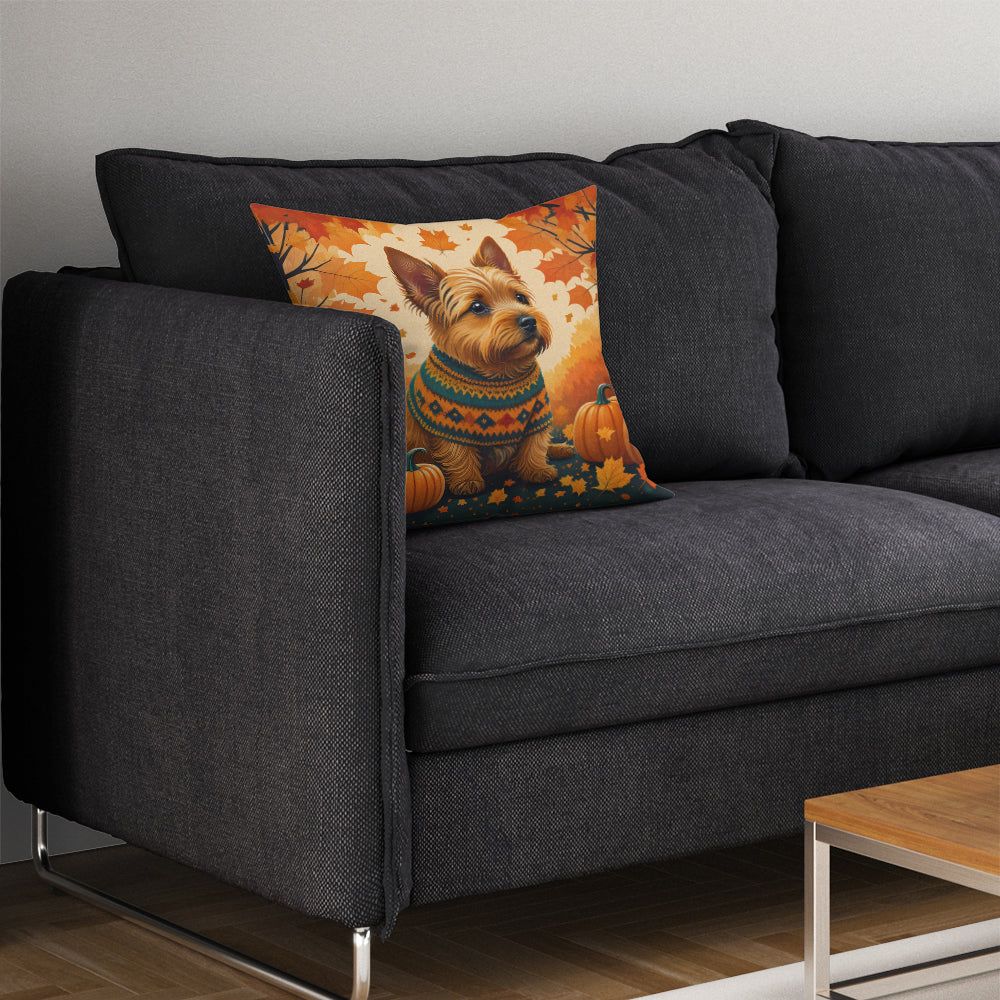 Norwich Terrier Fall Throw Pillow