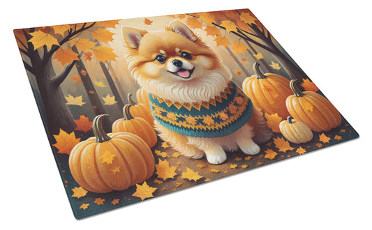 Buy this Pomeranian Fall Glass Cutting Board