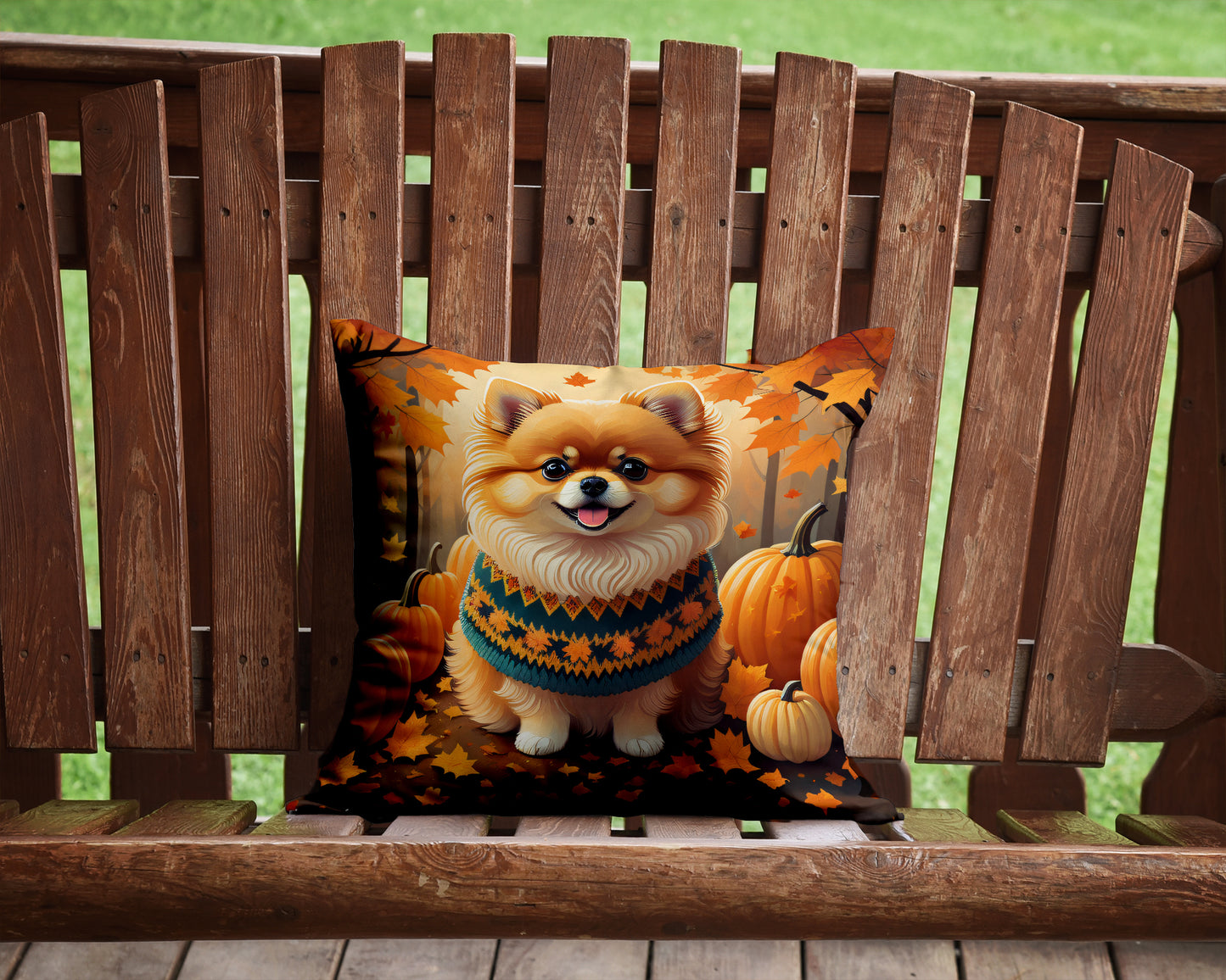 Pomeranian Fall Throw Pillow