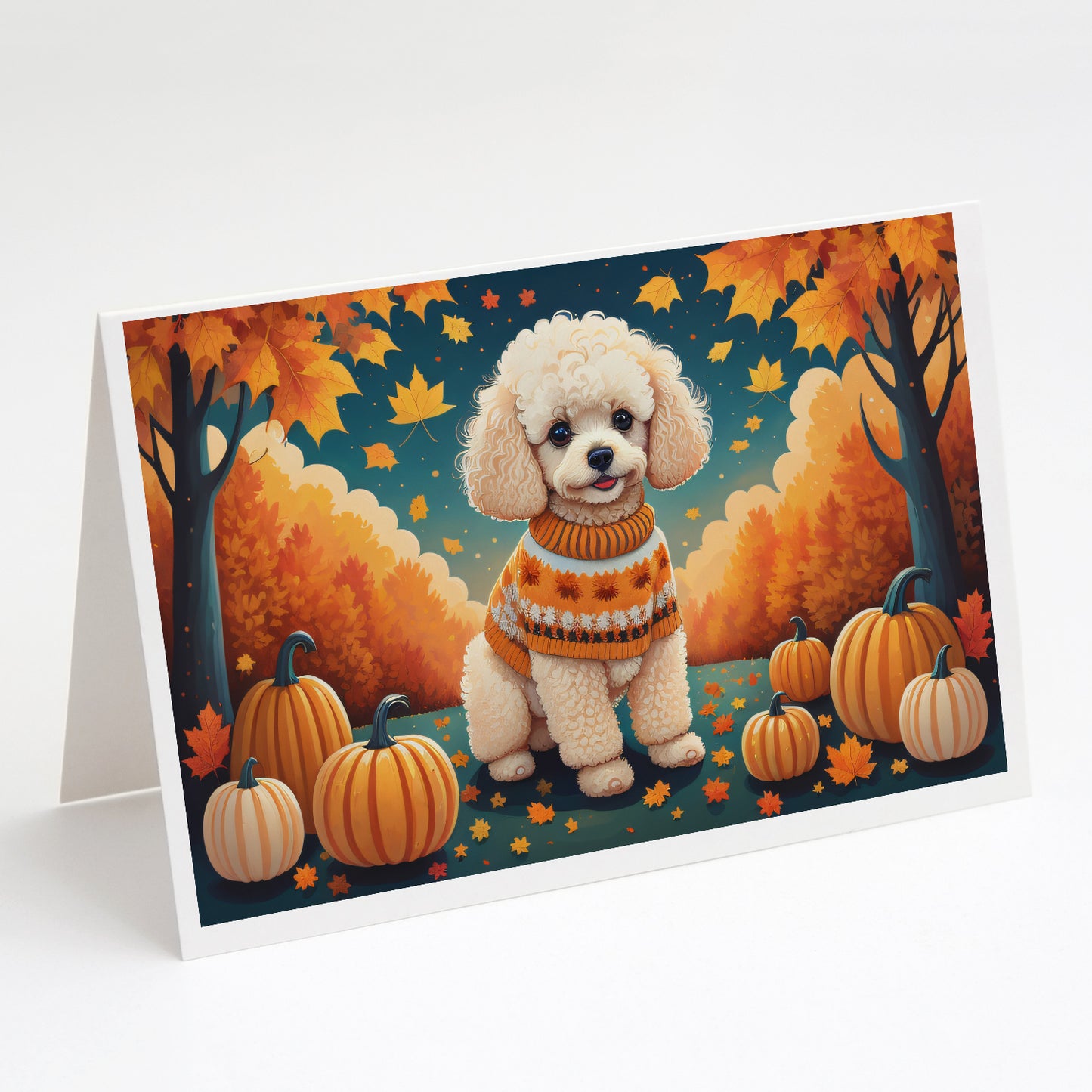 Buy this Poodle Fall Greeting Cards Pack of 8