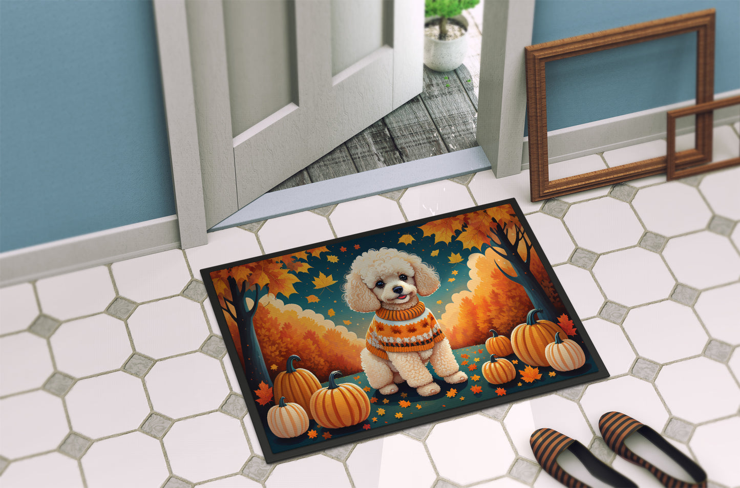 Poodle Fall Doormat