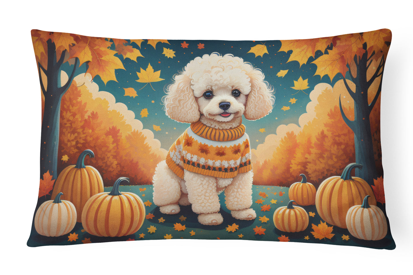 Buy this Poodle Fall Throw Pillow