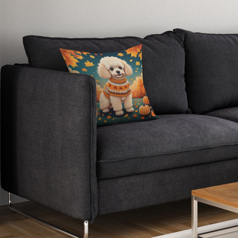 Poodle Fall Throw Pillow