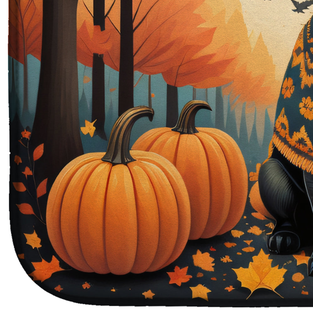 Black Pug Fall Dish Drying Mat