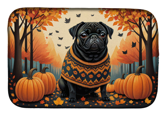 Buy this Black Pug Fall Dish Drying Mat