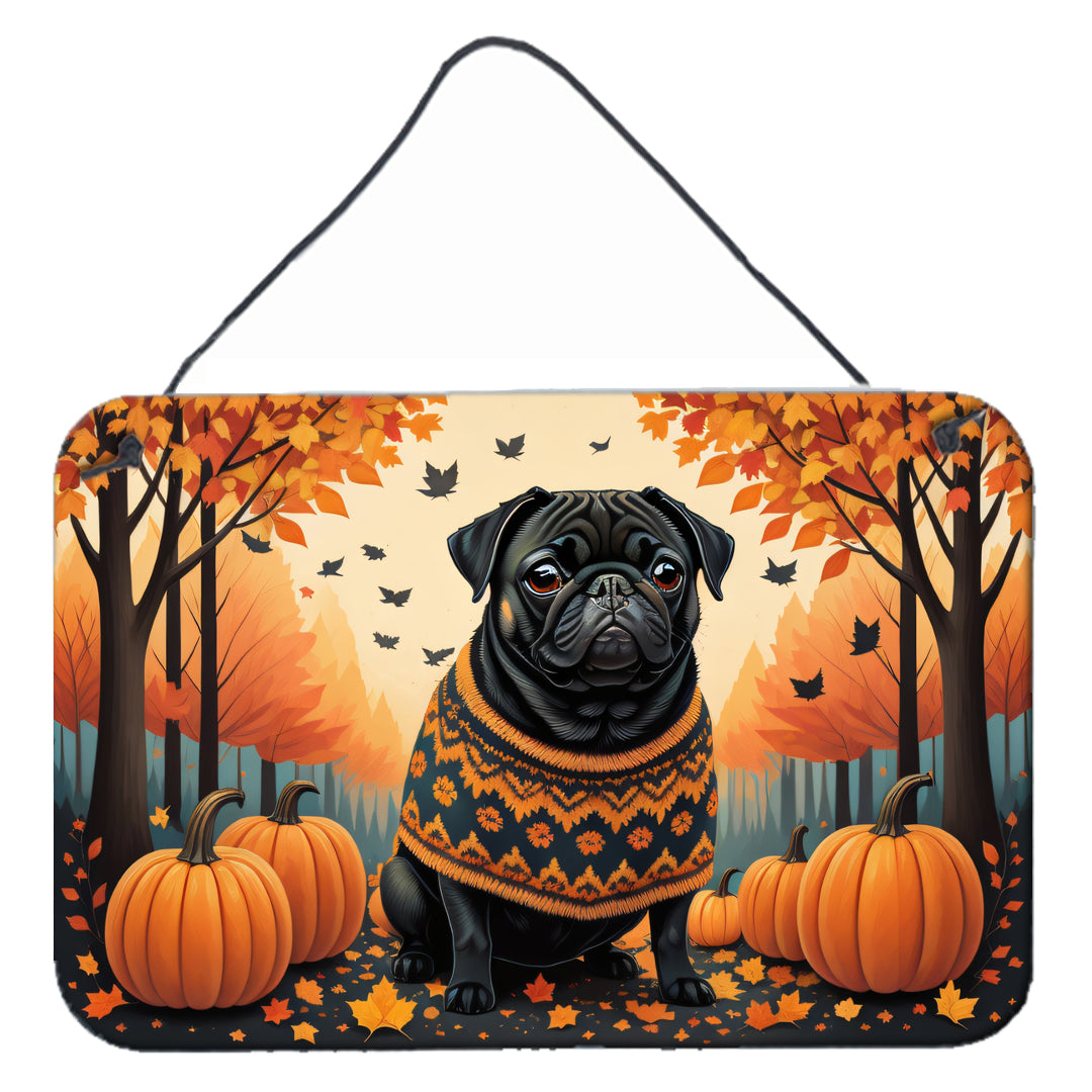 Buy this Black Pug Fall Wall or Door Hanging Prints