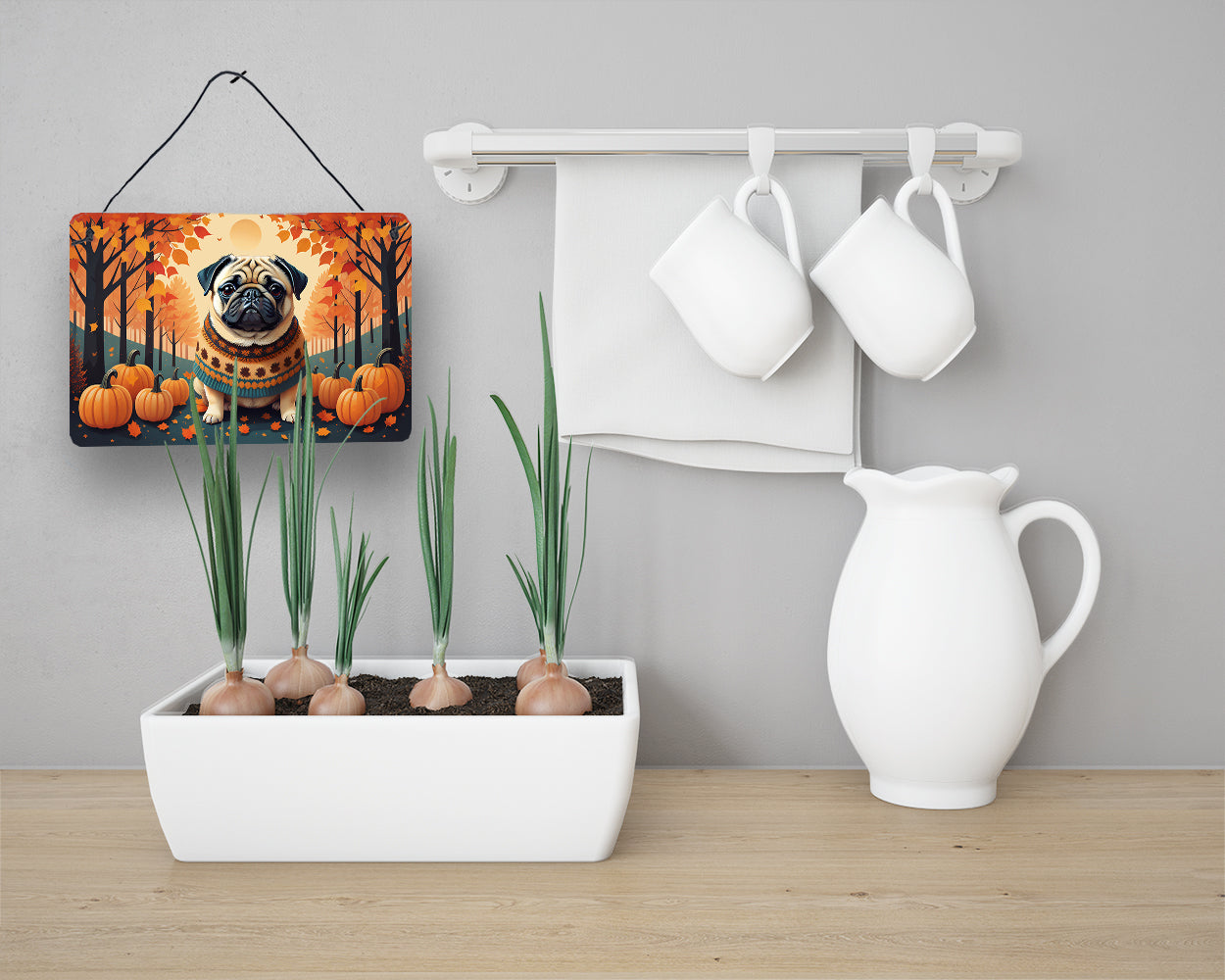 Fawn Pug Fall Wall or Door Hanging Prints