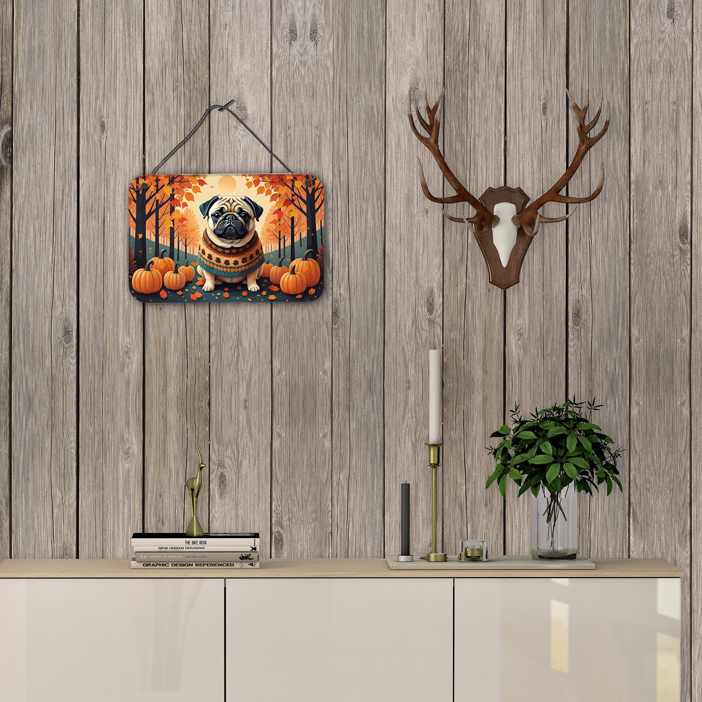 Fawn Pug Fall Wall or Door Hanging Prints