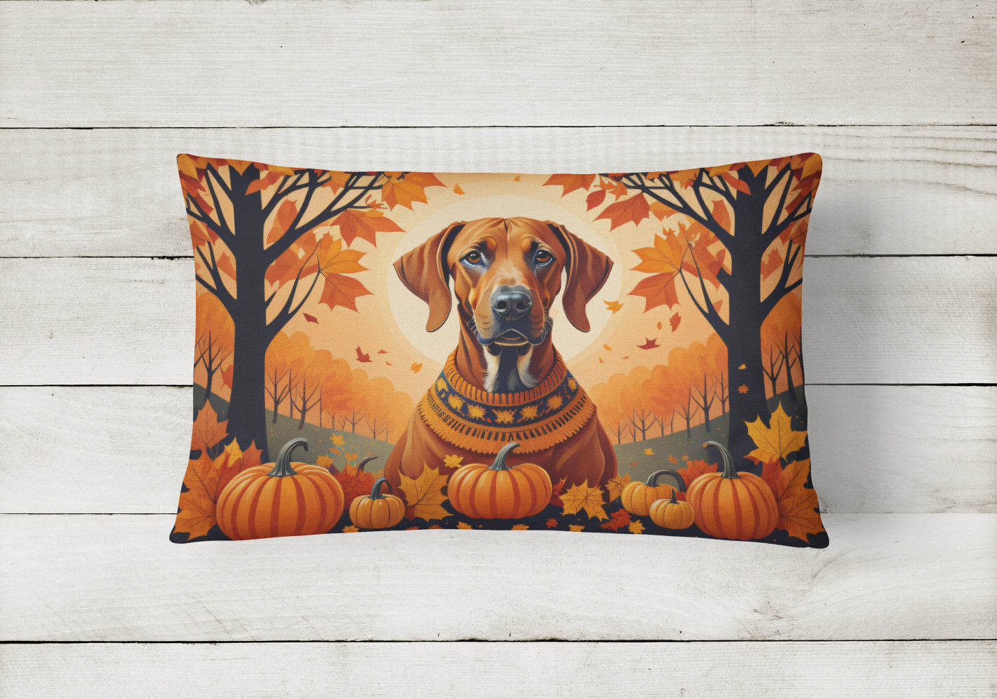 Rhodesian Ridgeback Fall Throw Pillow