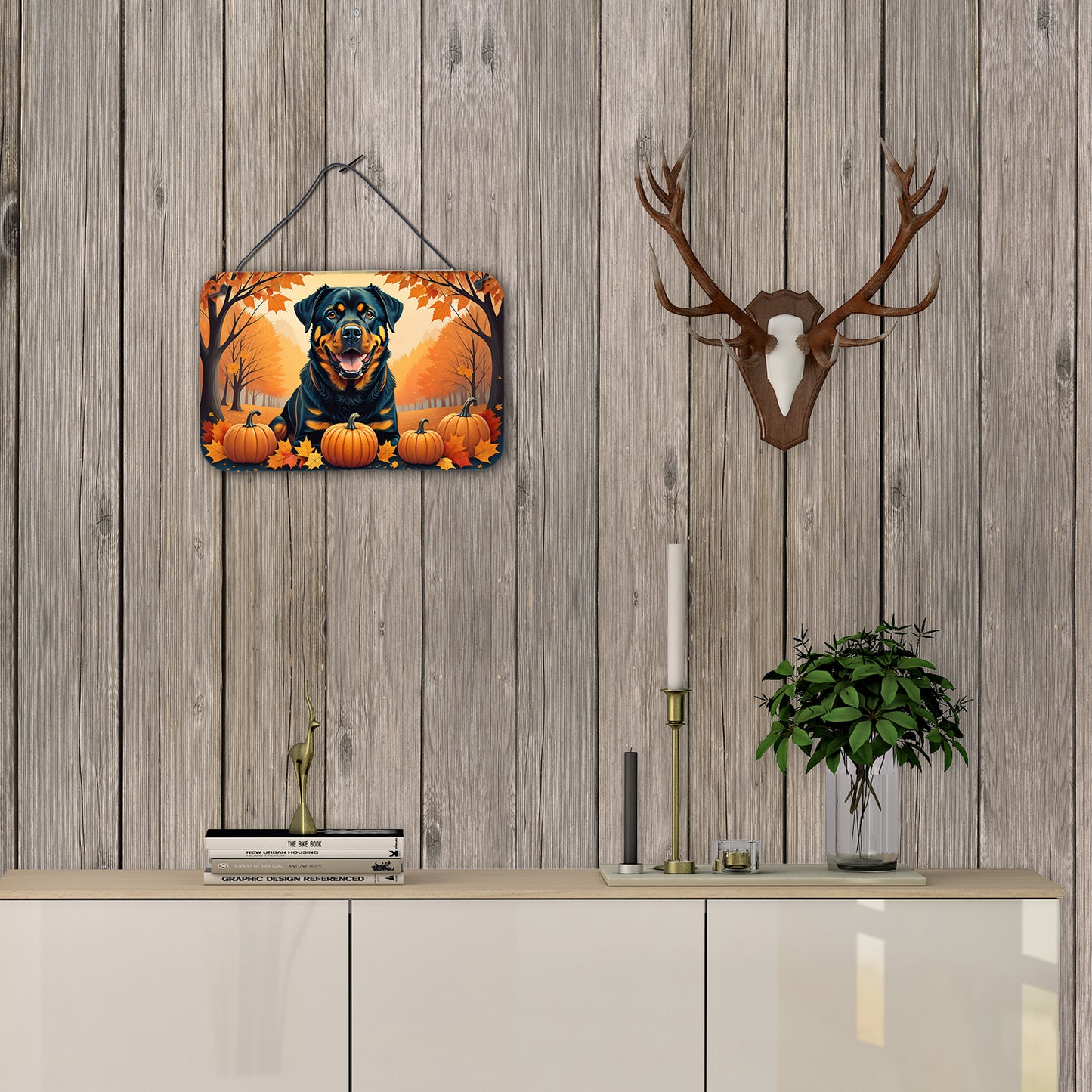 Rottweiler Fall Wall or Door Hanging Prints