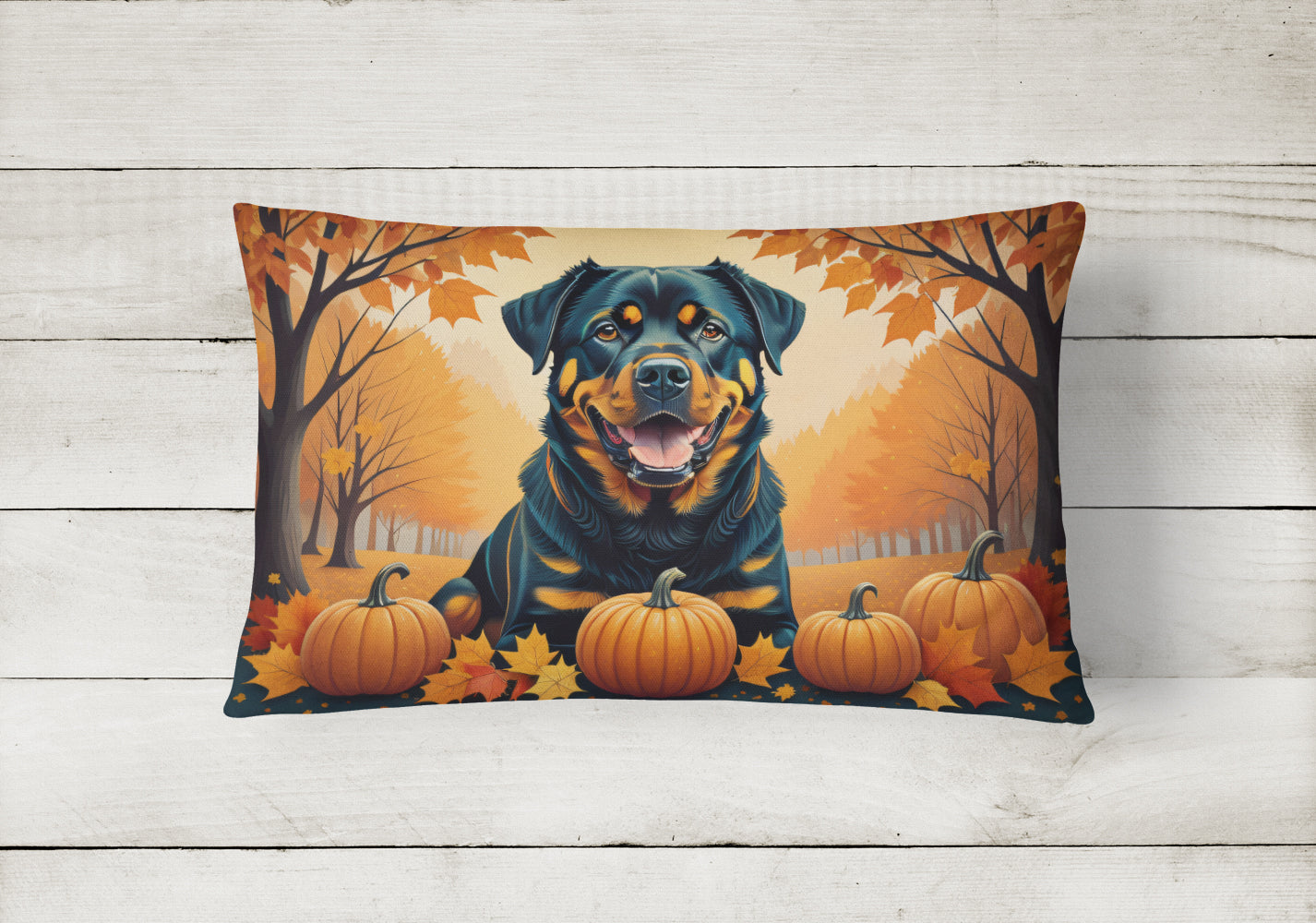 Rottweiler Fall Throw Pillow