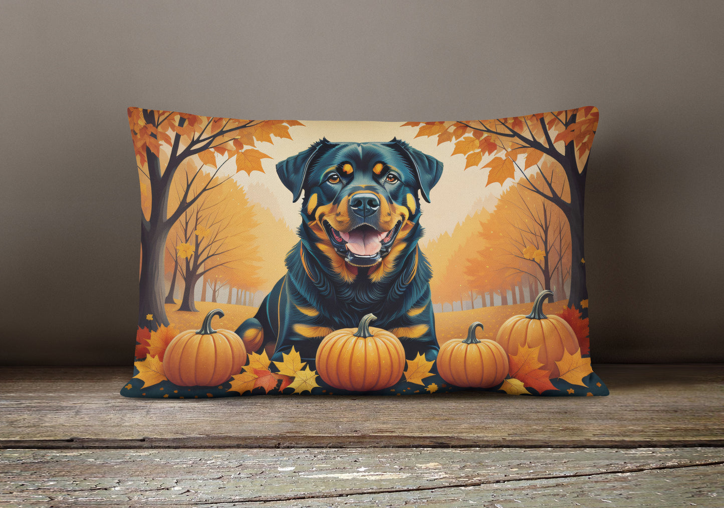 Rottweiler Fall Throw Pillow