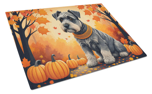 Buy this Schnauzer Fall Glass Cutting Board