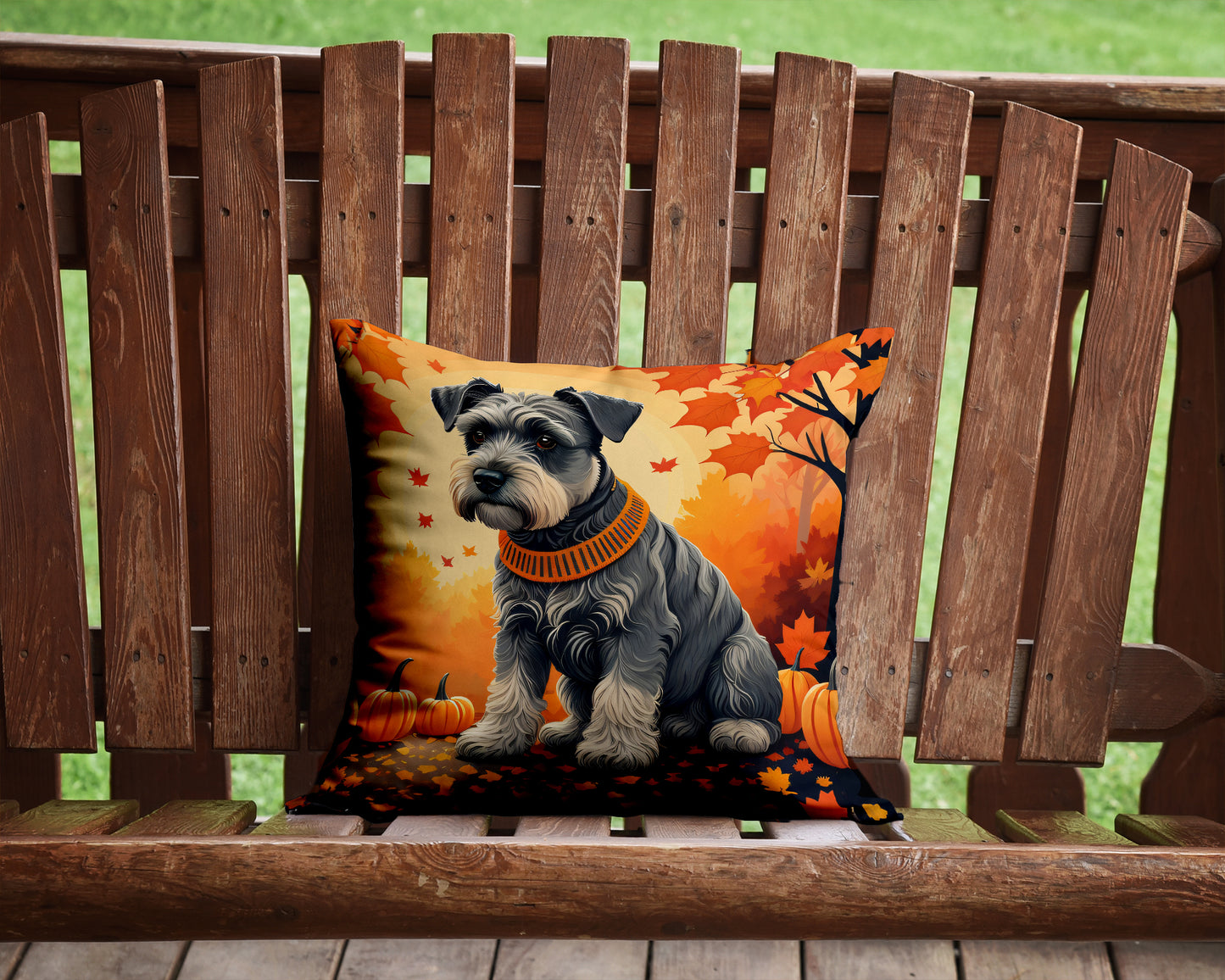 Schnauzer Fall Throw Pillow