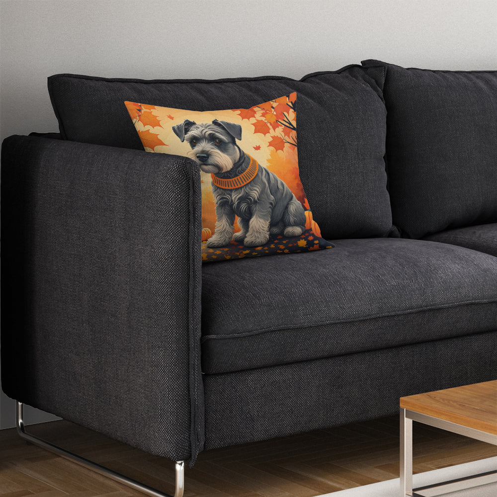 Schnauzer Fall Throw Pillow